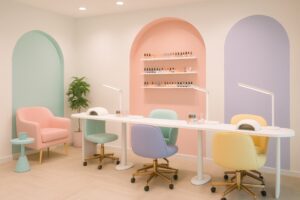 パステルカラーのネイルサロン