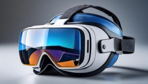 近未来デザインのブルーライトVRヘッドセット