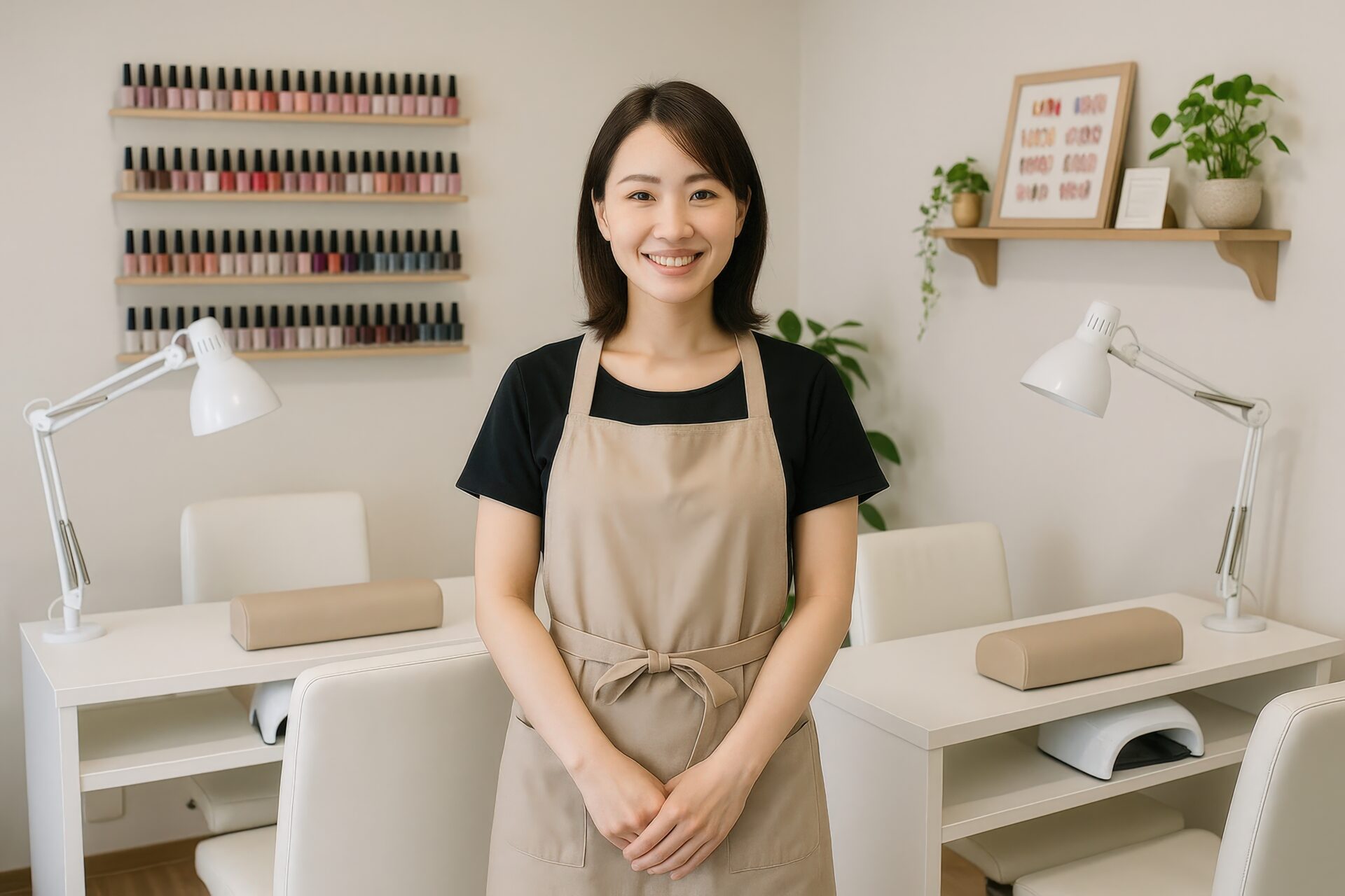 ネイリストのポートレート（店内）