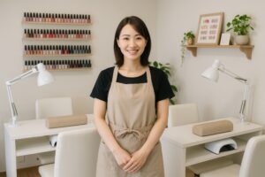 ネイリストのポートレート（店内）