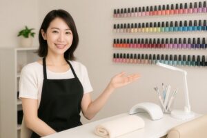 ネイルサロンで案内するネイリスト