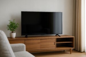 リビングのテレビと観葉植物