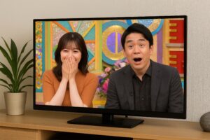 テレビ番組を観る二人