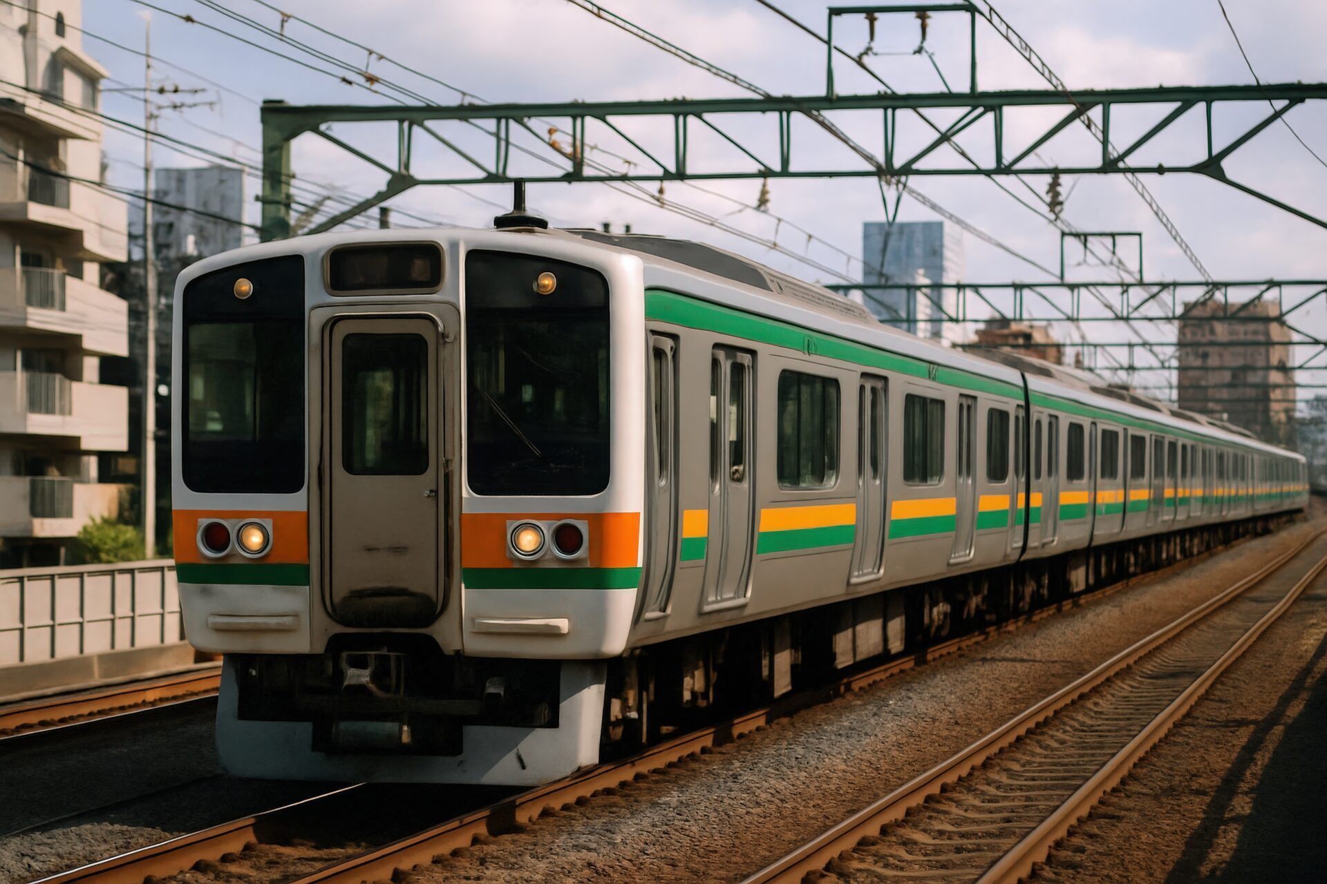 高架を走る電車