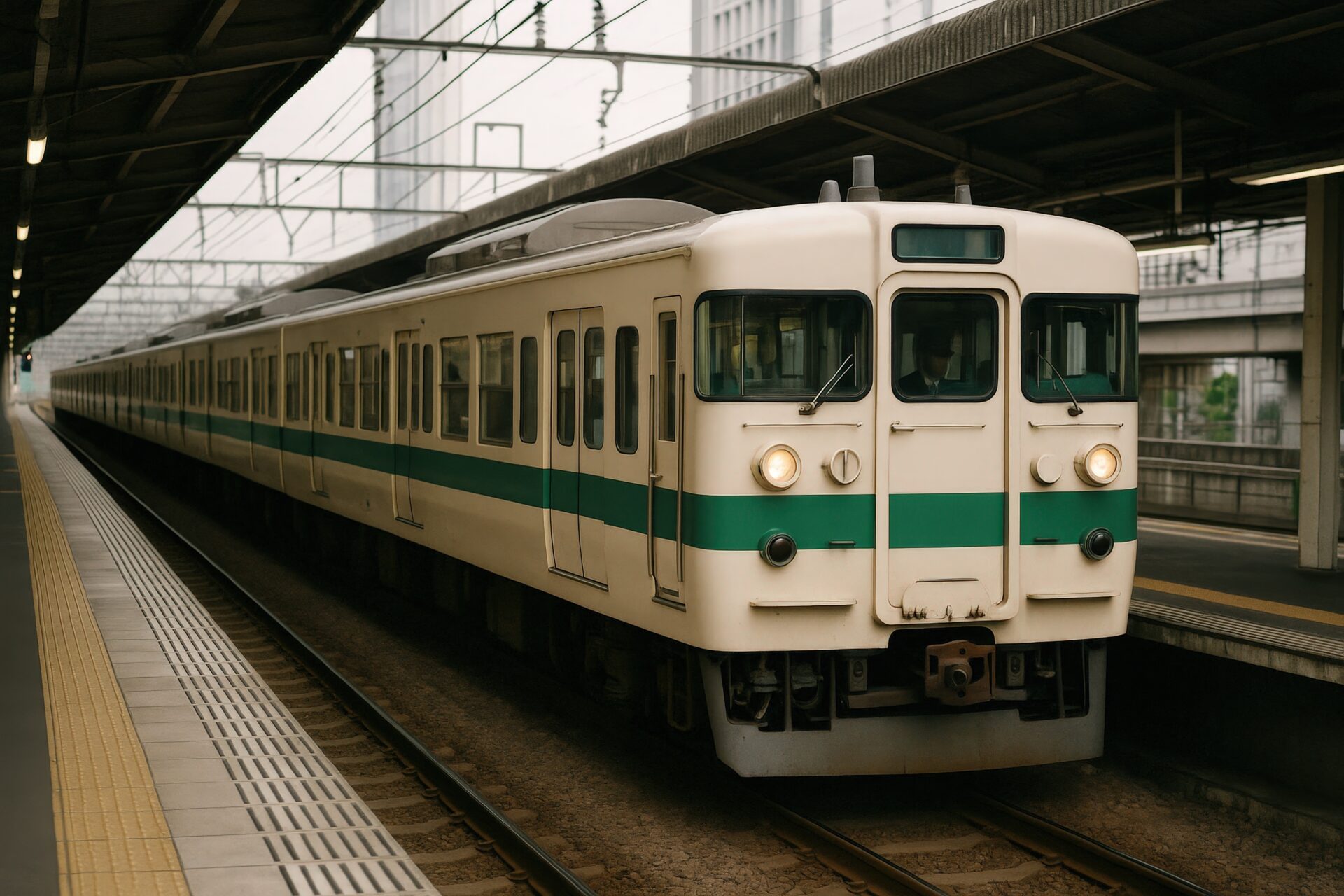 駅に停車する電車