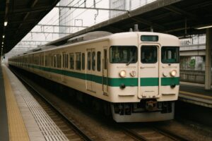 駅に停車する電車