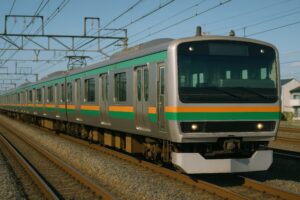 快速電車の走行（青空）