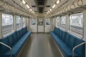 ホームに停車中の電車車内