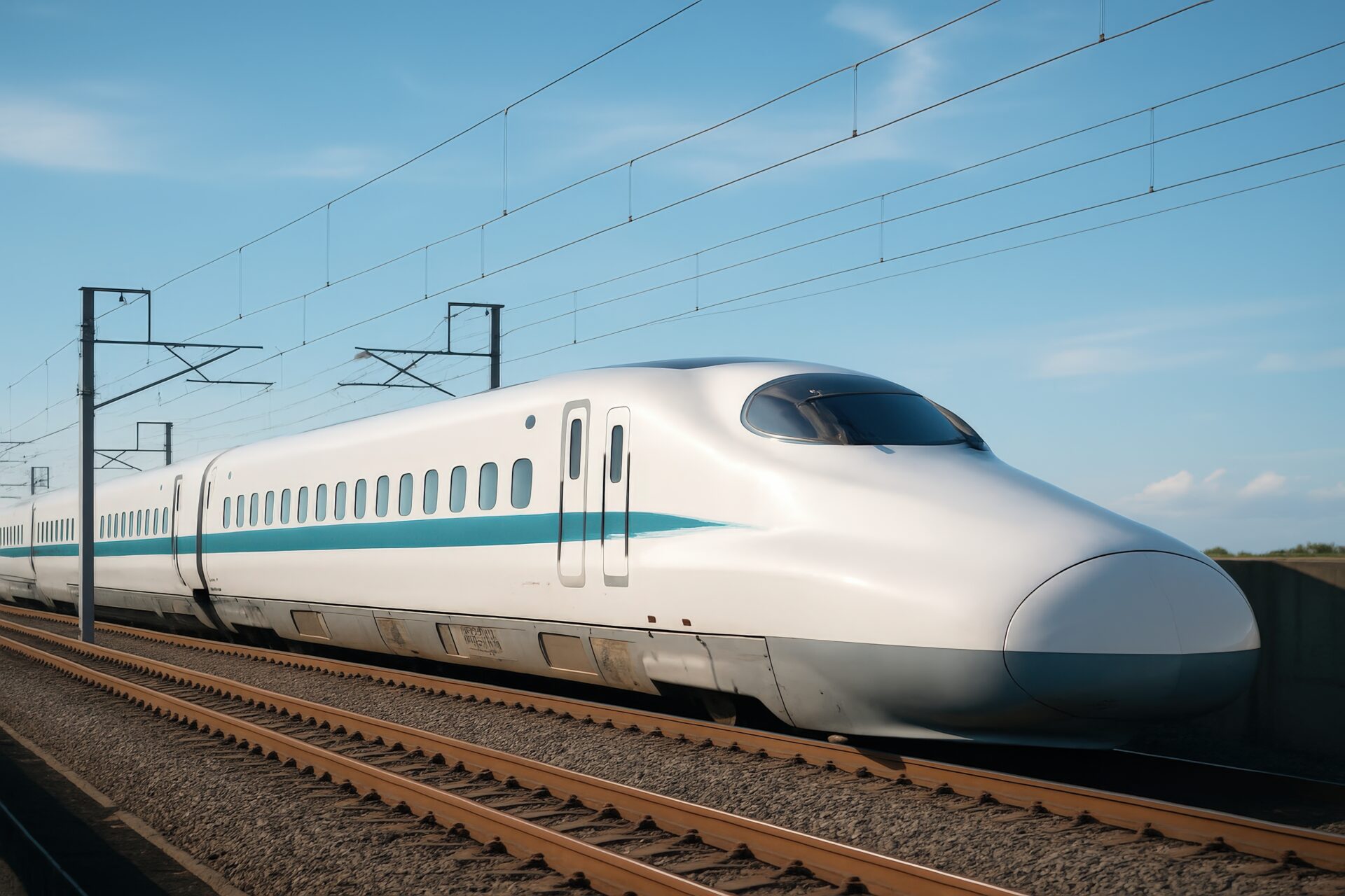 晴天の新幹線走行