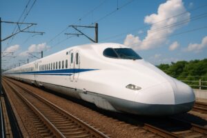 緑のラインの新幹線