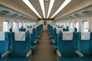新幹線車内の座席（正面）