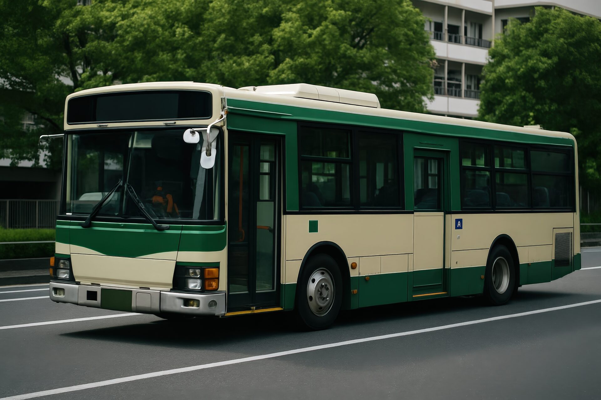 都バス風の緑系統バス