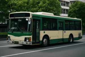 都バス風の緑系統バス