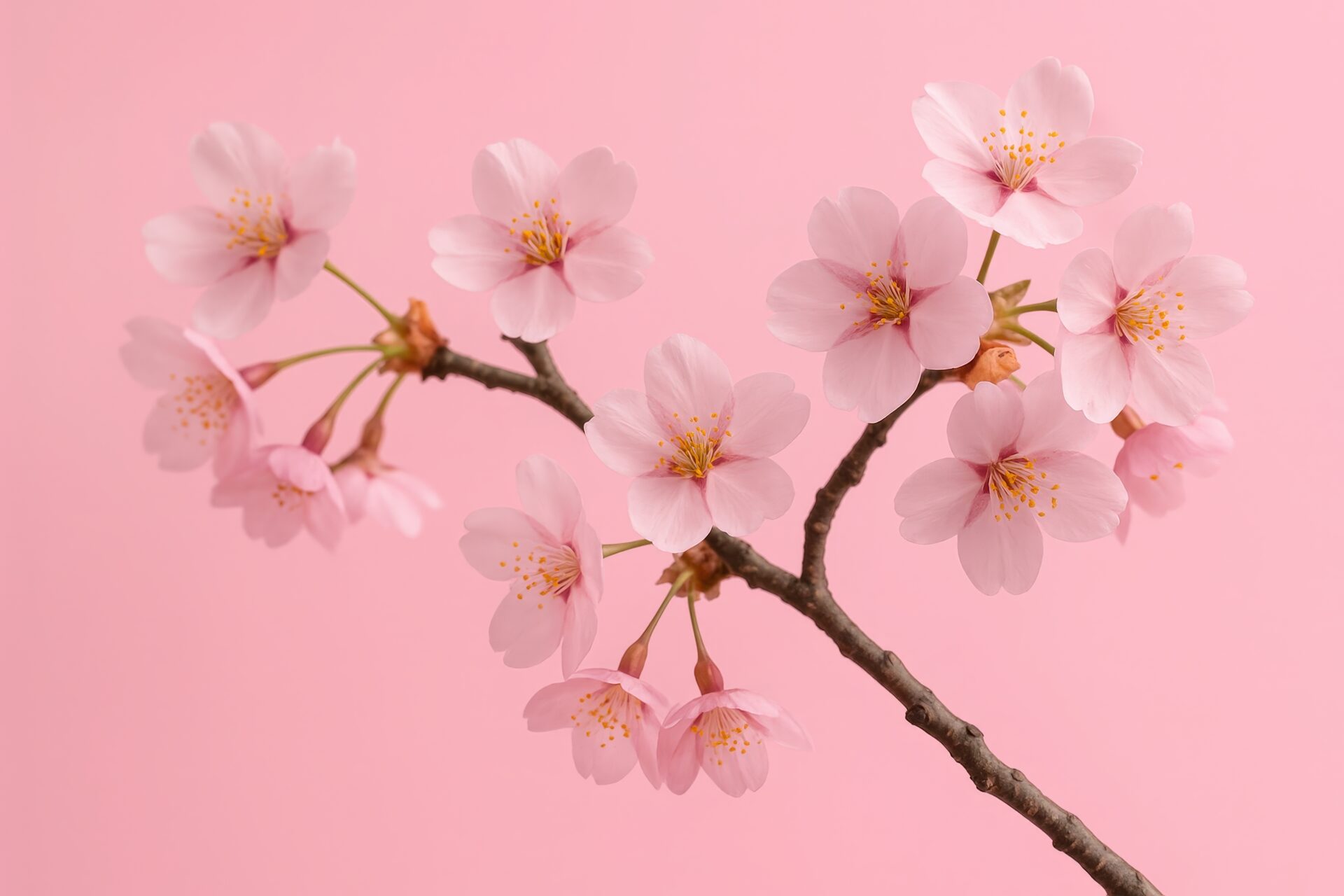 ピンクトーンの背景に咲く桜の花