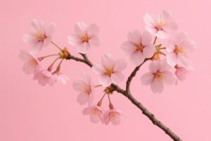 ピンクトーンの背景に咲く桜の花