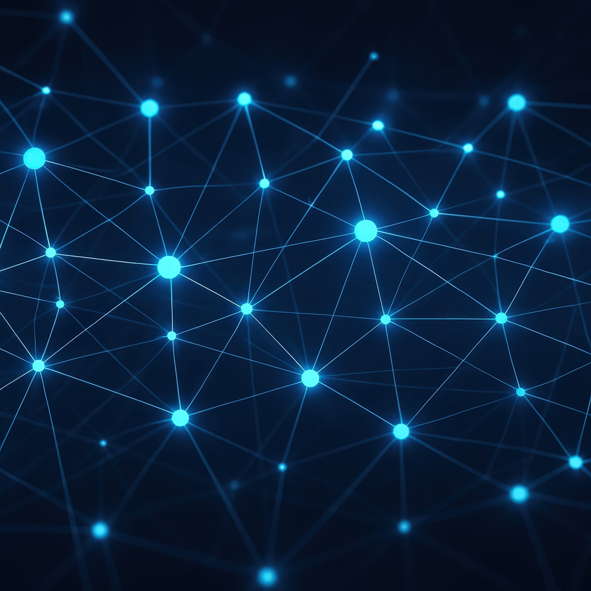 光るノードと線で構成されたネットワーク概念図