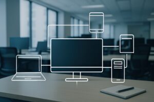 オフィスのデジタルネットワーク接続イメージ