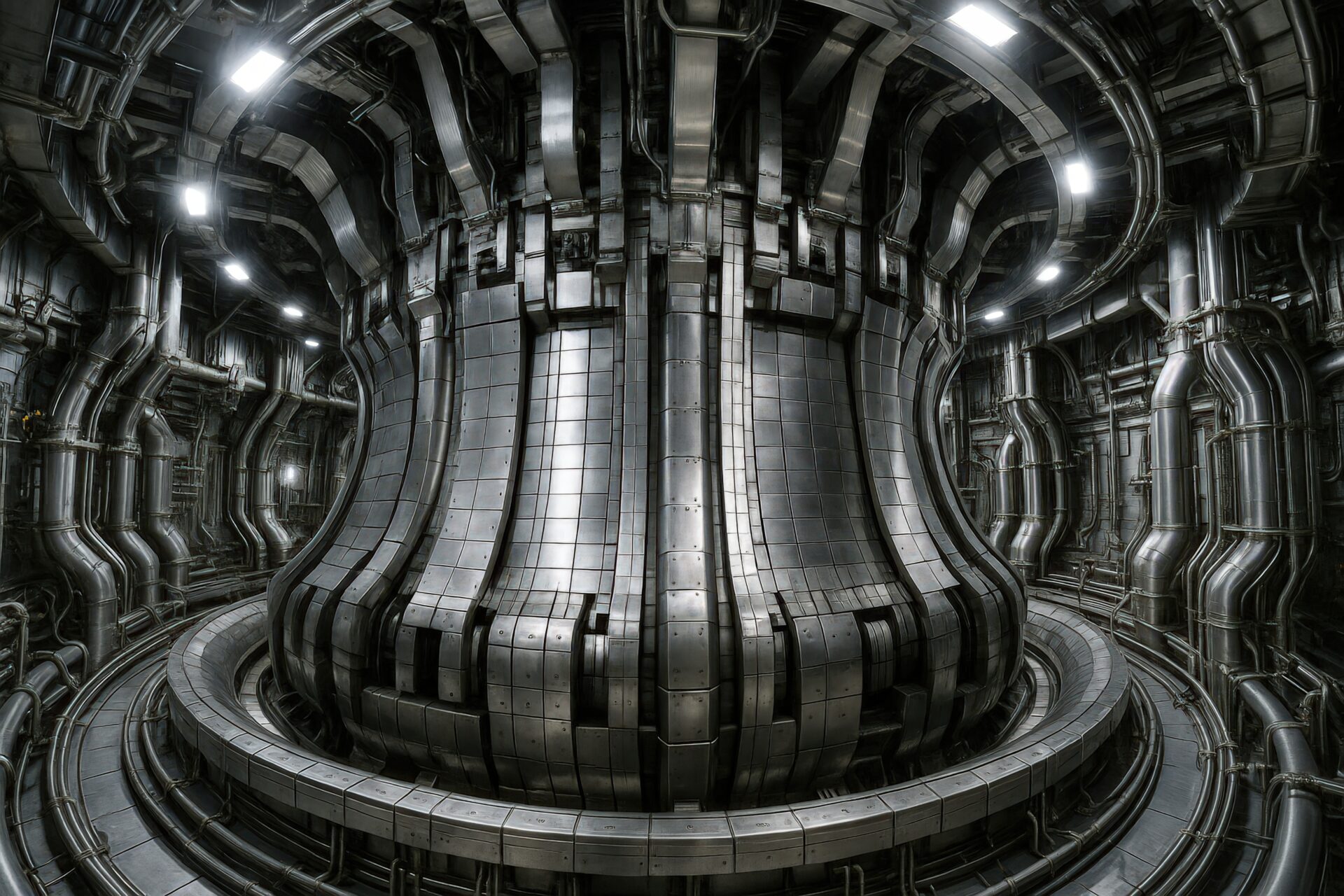 核融合発電施設の中心部