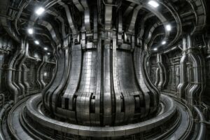 核融合発電施設の中心部