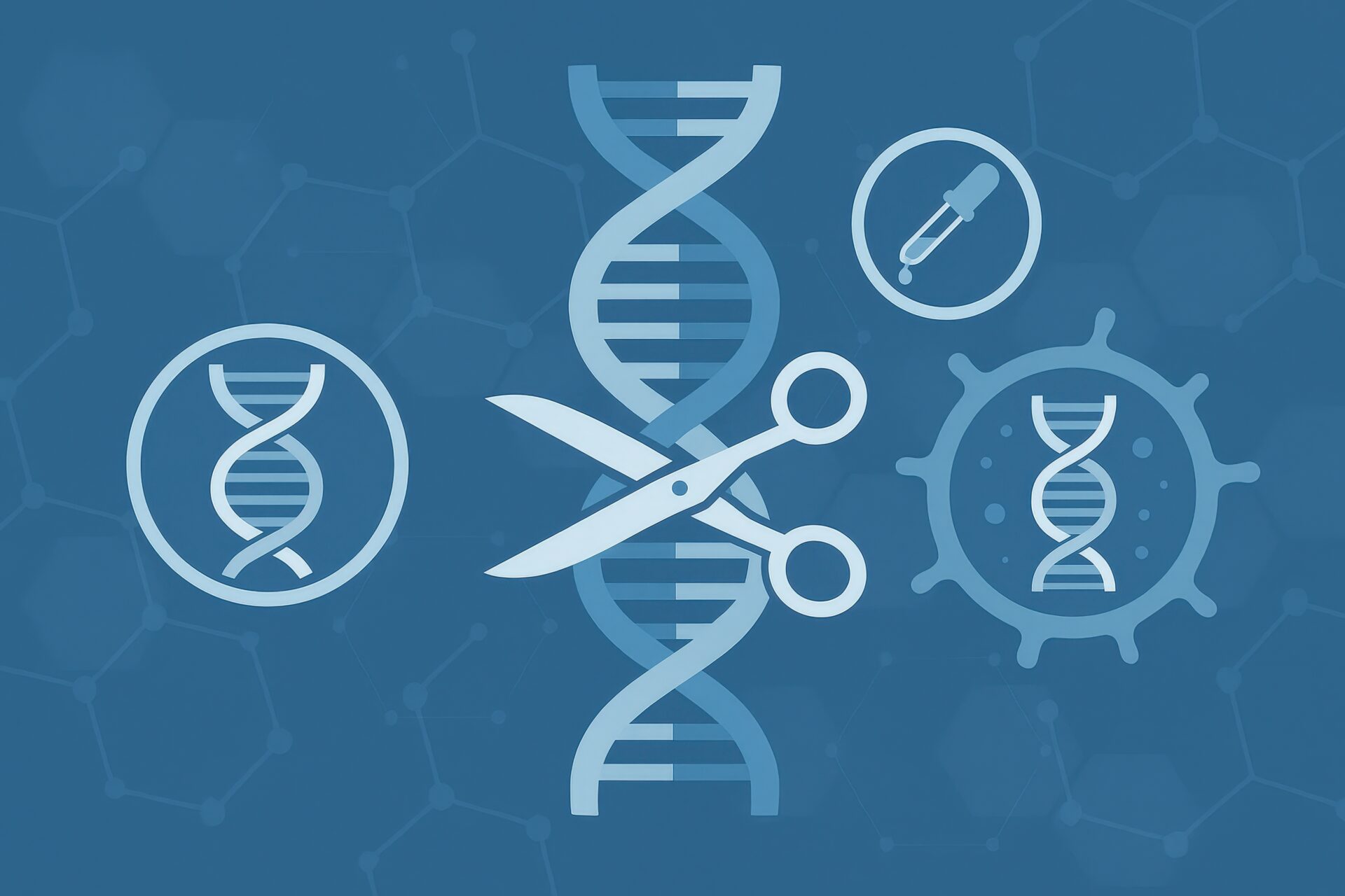 遺伝子をハサミで切るイメージのイラスト