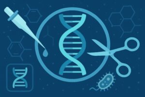 ピペットとDNAのイラスト