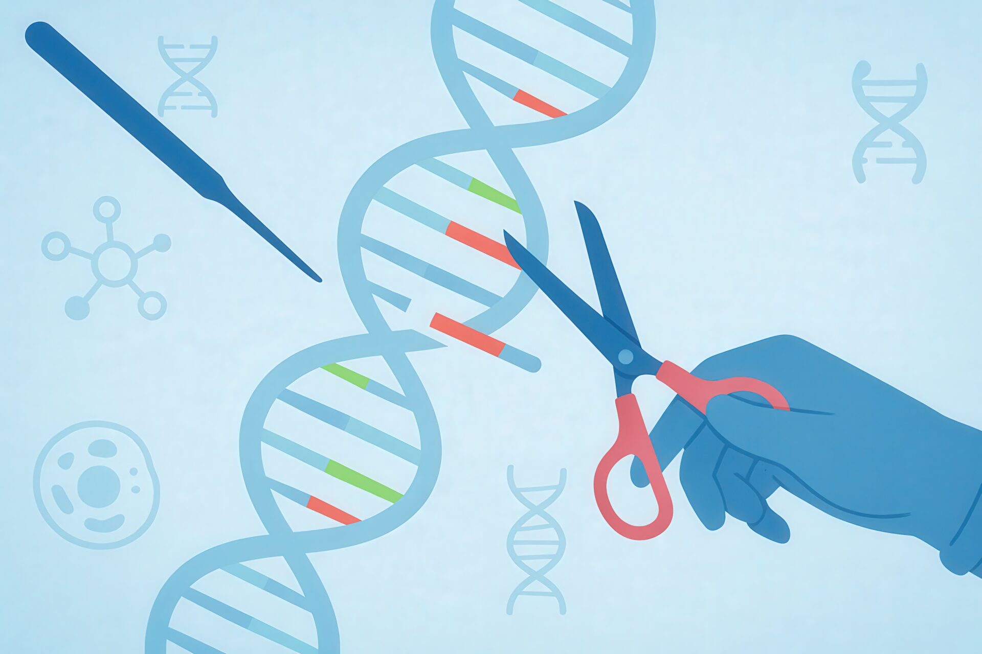 DNAを切る手のイラスト