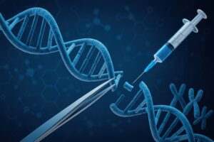 注射器でDNAを操作するイメージ