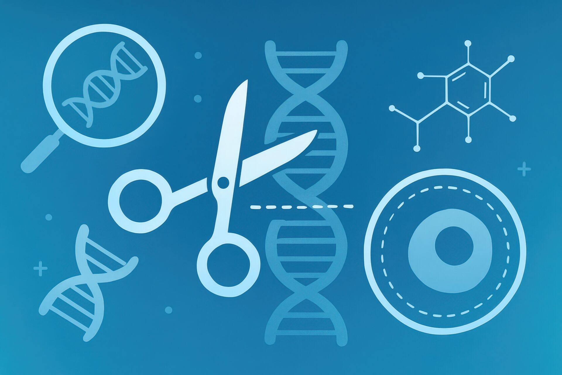 ハサミとDNAのイラスト