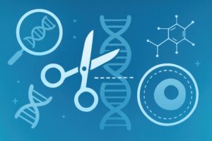 ハサミとDNAのイラスト