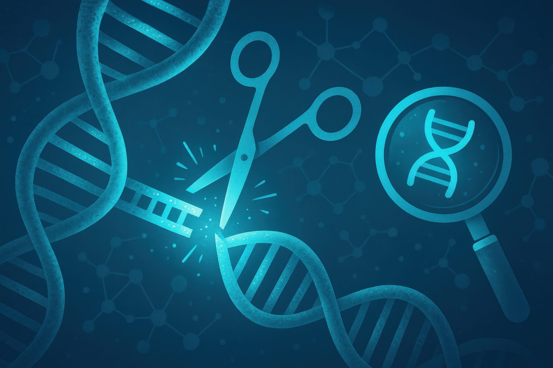 DNAを切断するハサミのイラスト