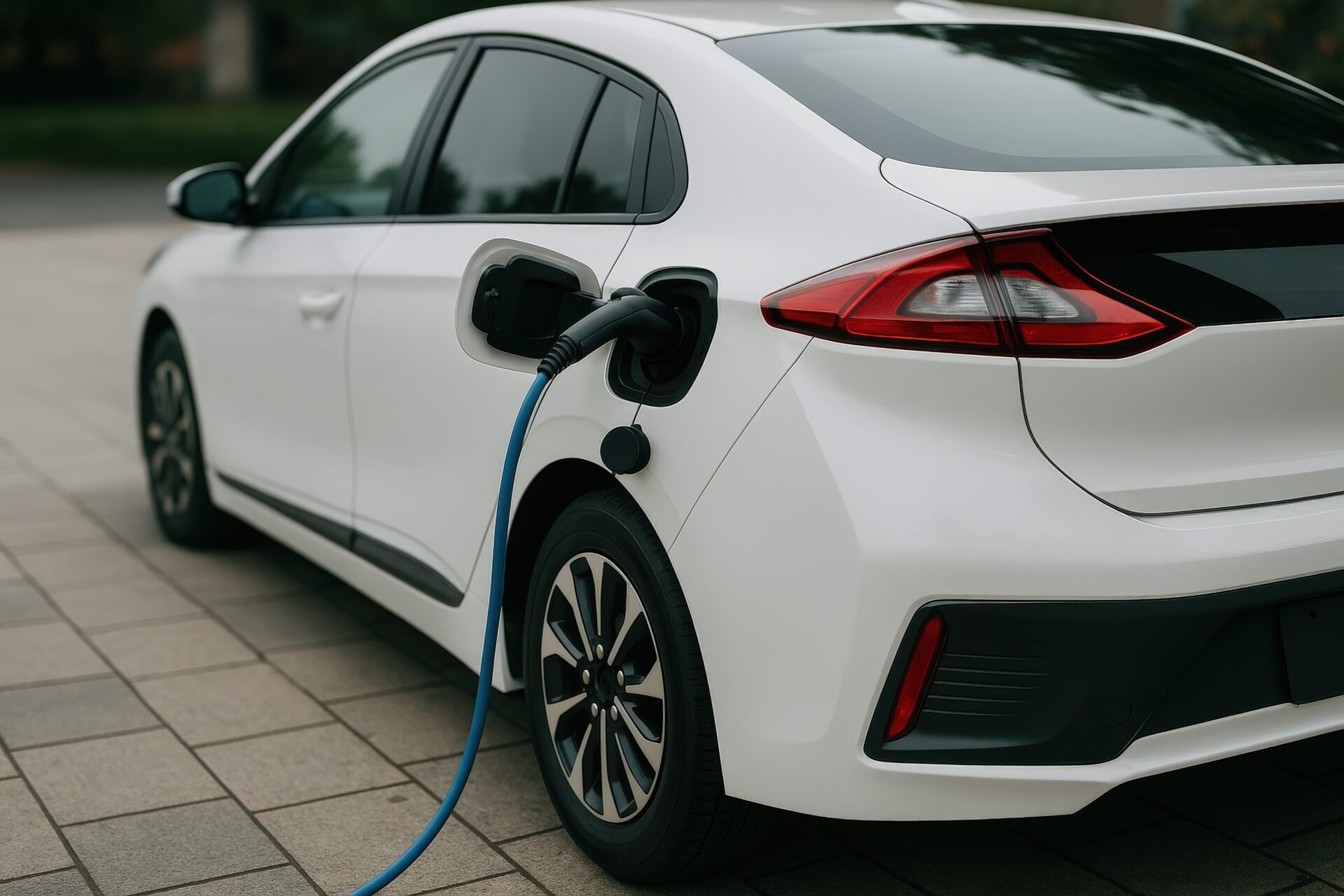 電気自動車の充電中の様子