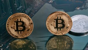 回路基板上のビットコインコイン