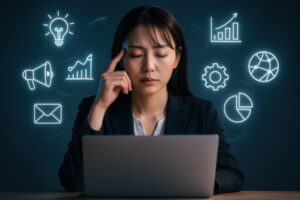 マーケティング戦略に悩むビジネス女性