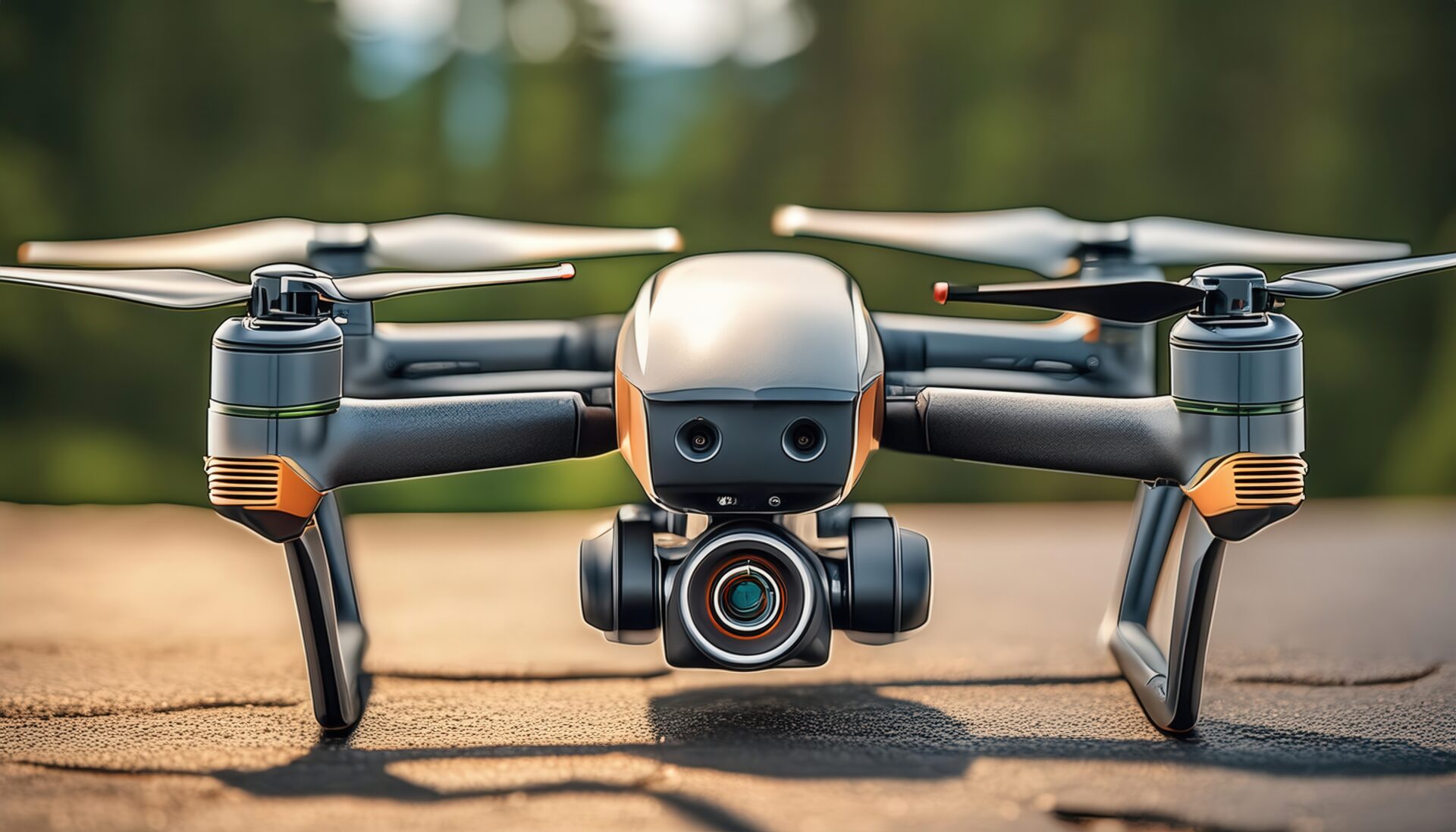 地面に置かれたドローン