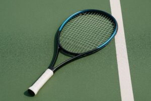 コートに置かれたテニスラケット