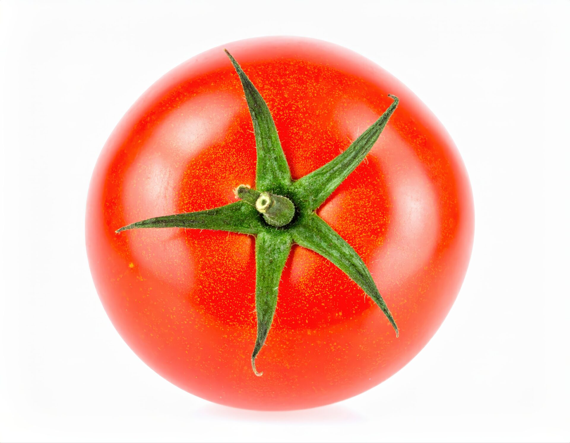 ヘタが上に向いた赤いトマト