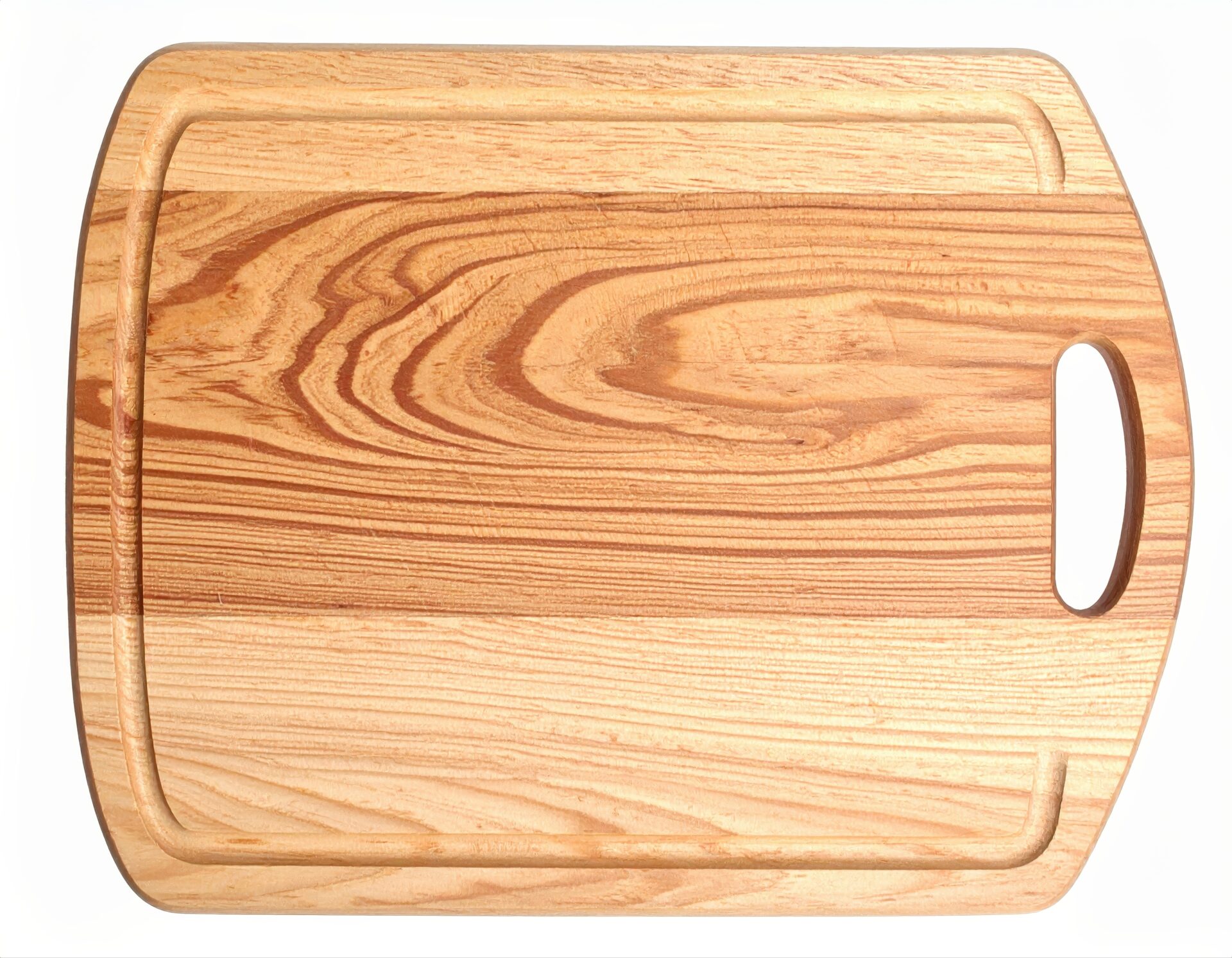 白背景に置かれた木製のまな板