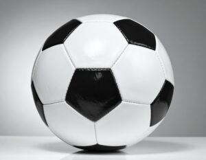 スタジオ背景のサッカーボール