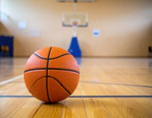 ゴール下のバスケットボール