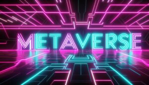 ネオンライトで描かれた「メタバース」