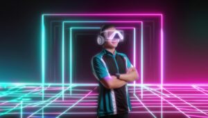 VRゴーグルを装着した男性