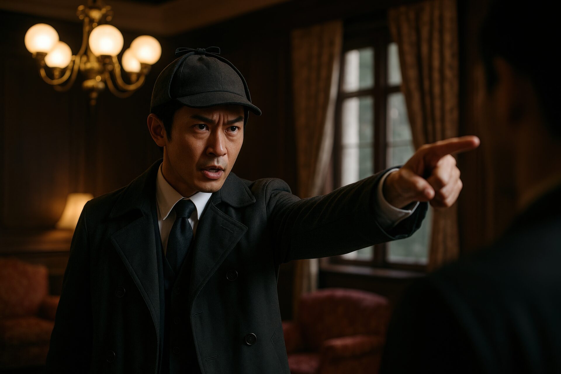 犯人を鋭く指摘するクラシックな探偵