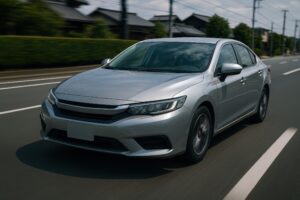 道路を走行するシルバーのセダン