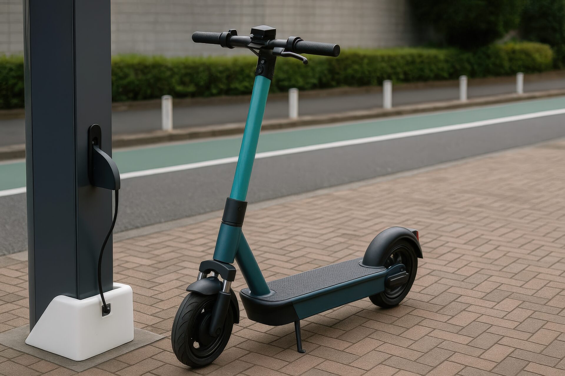 充電中の電動キックボード