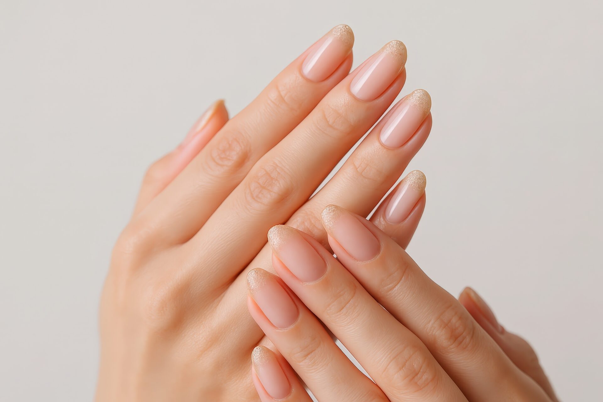 ラメ入りグラデーションの上品なネイルデザイン