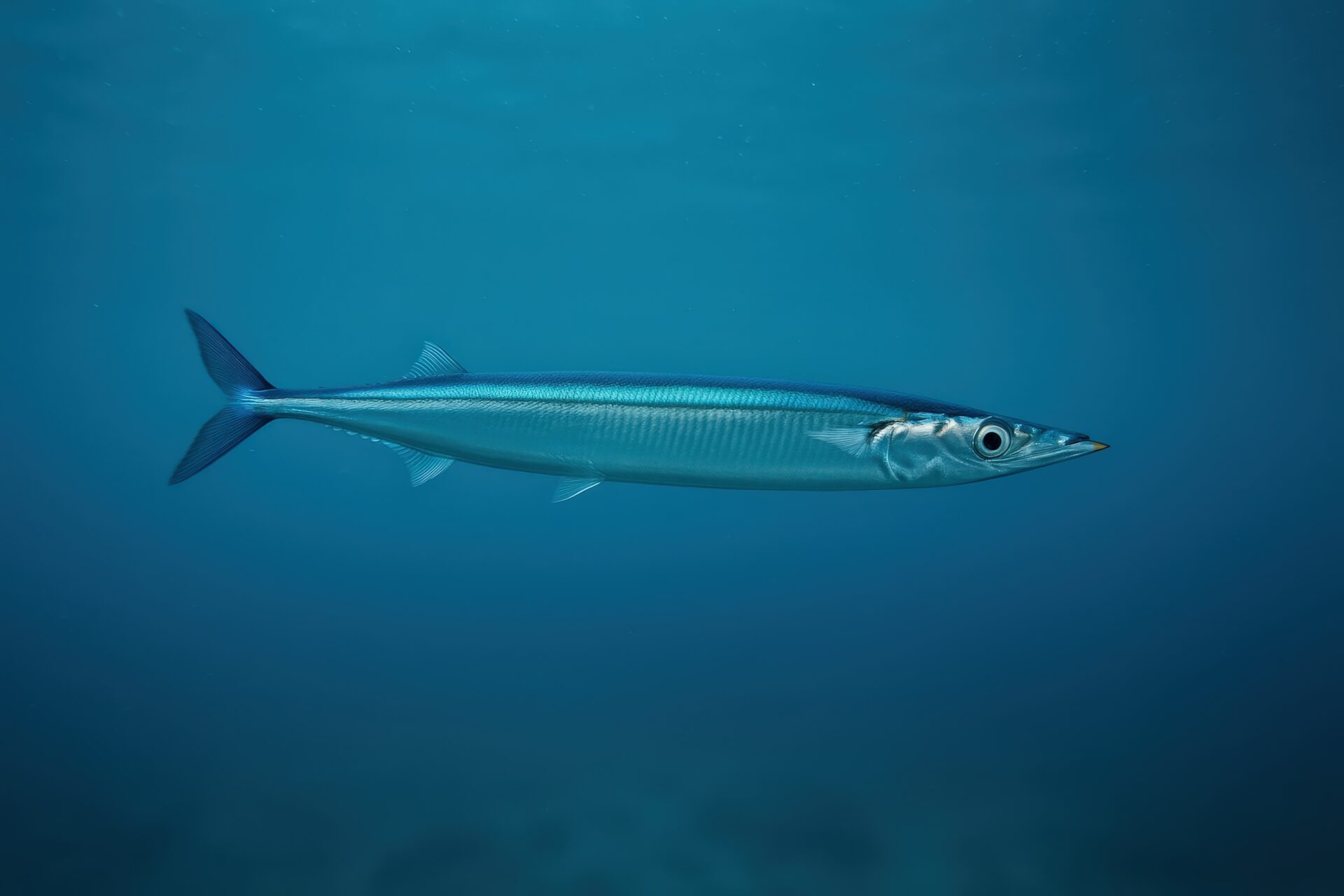 サンマが泳ぐクリアな海の中景