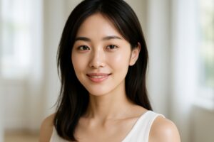 ナチュラルな美肌が際立つ女性のポートレート