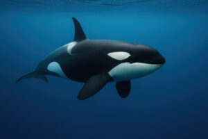 海中を泳ぐシャチ