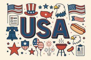 選挙や独立記念日に関連するアメリカの象徴アイコン集