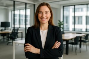 海外企業のオフィスで働くビジネスウーマン